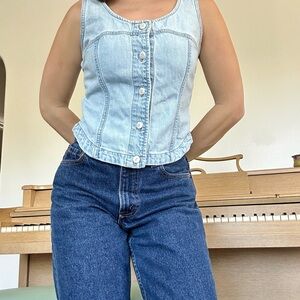 Blue Denim Women's vest top